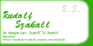 rudolf szakall business card